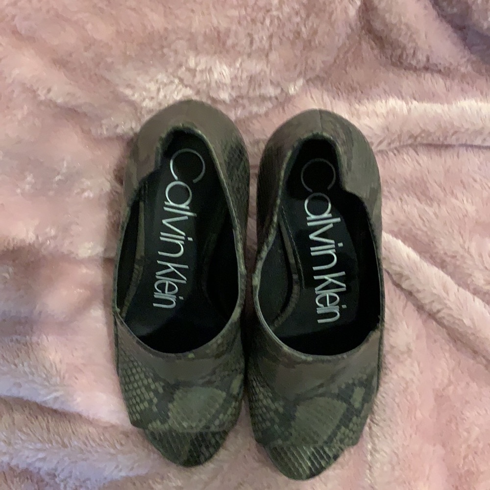 Calvin Klein Snake Print Open Toe Booties - image 3